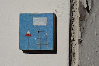 Close-up of a numbered minimalist artwork with subtle textures
