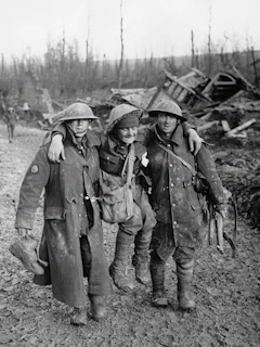 a black and white photo of a group of soldiers