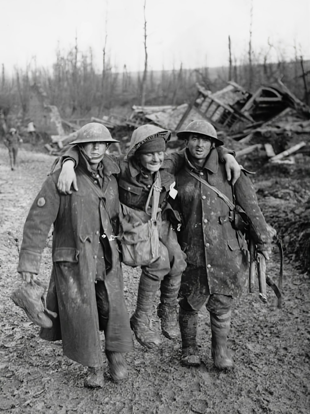 Ein Schwarz-Weiß-Foto einer Gruppe von Soldaten