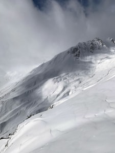 Backcountry slope in fresh snow