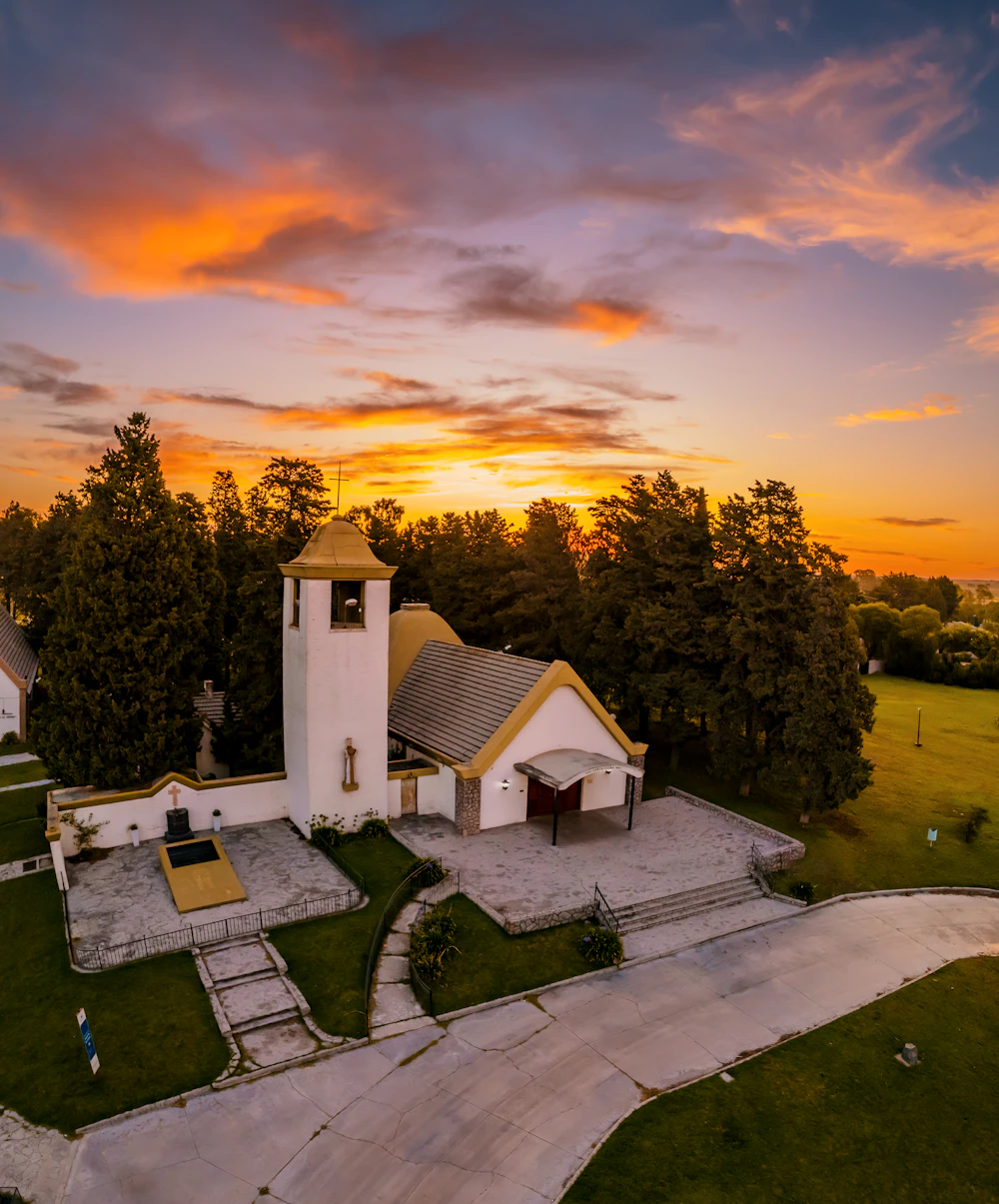 A church at sunset