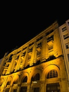 Finished infrastructure project illuminated at dusk, highlighting craftsmanship.