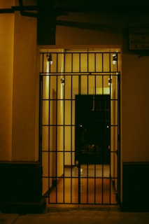 an open door leading into a dimly lit room