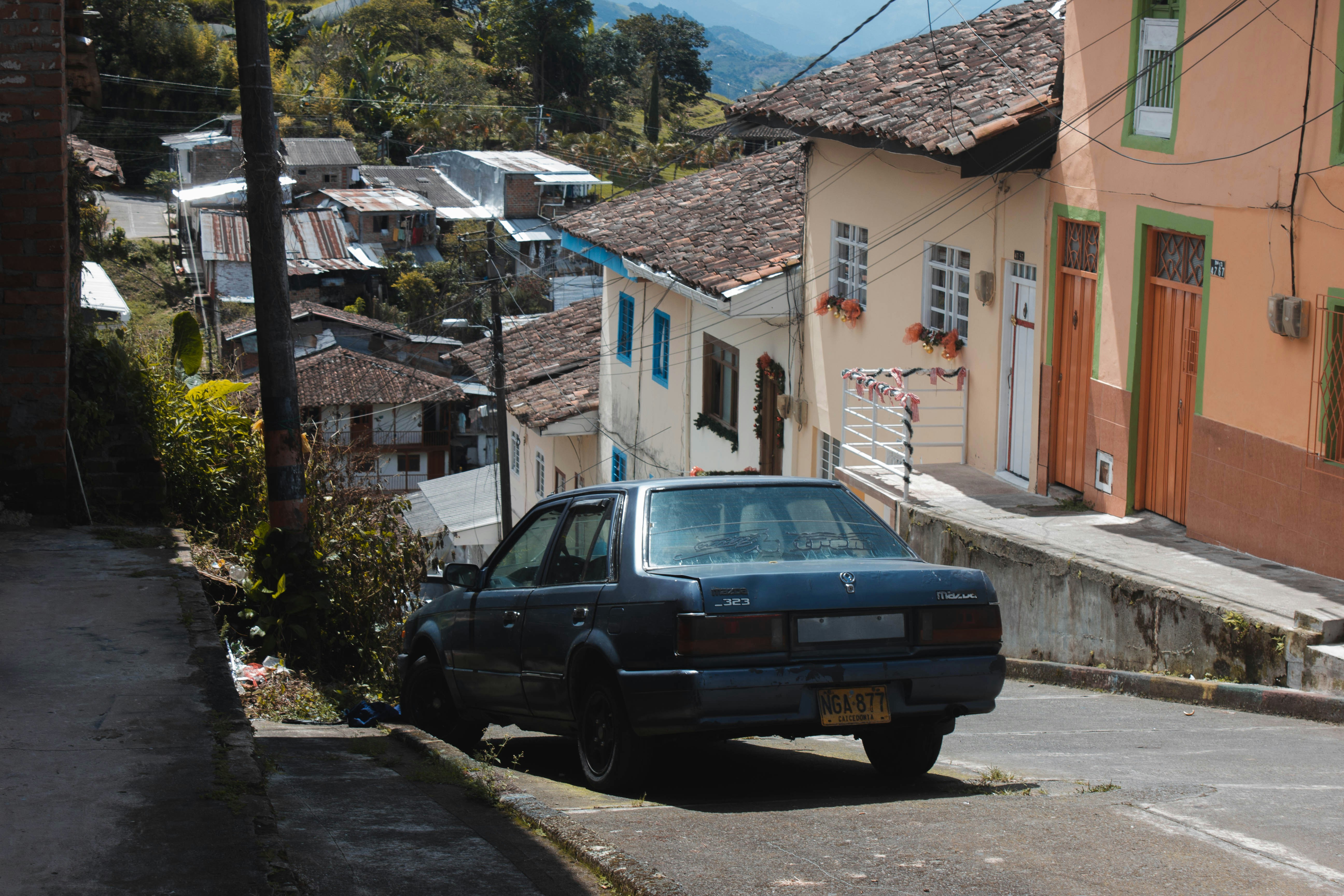 a car parked on the side of the road