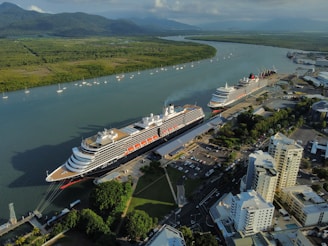 a cruise ship docked in cairns