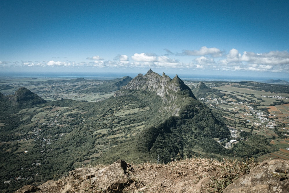 a view of a mountain range from a high point of view