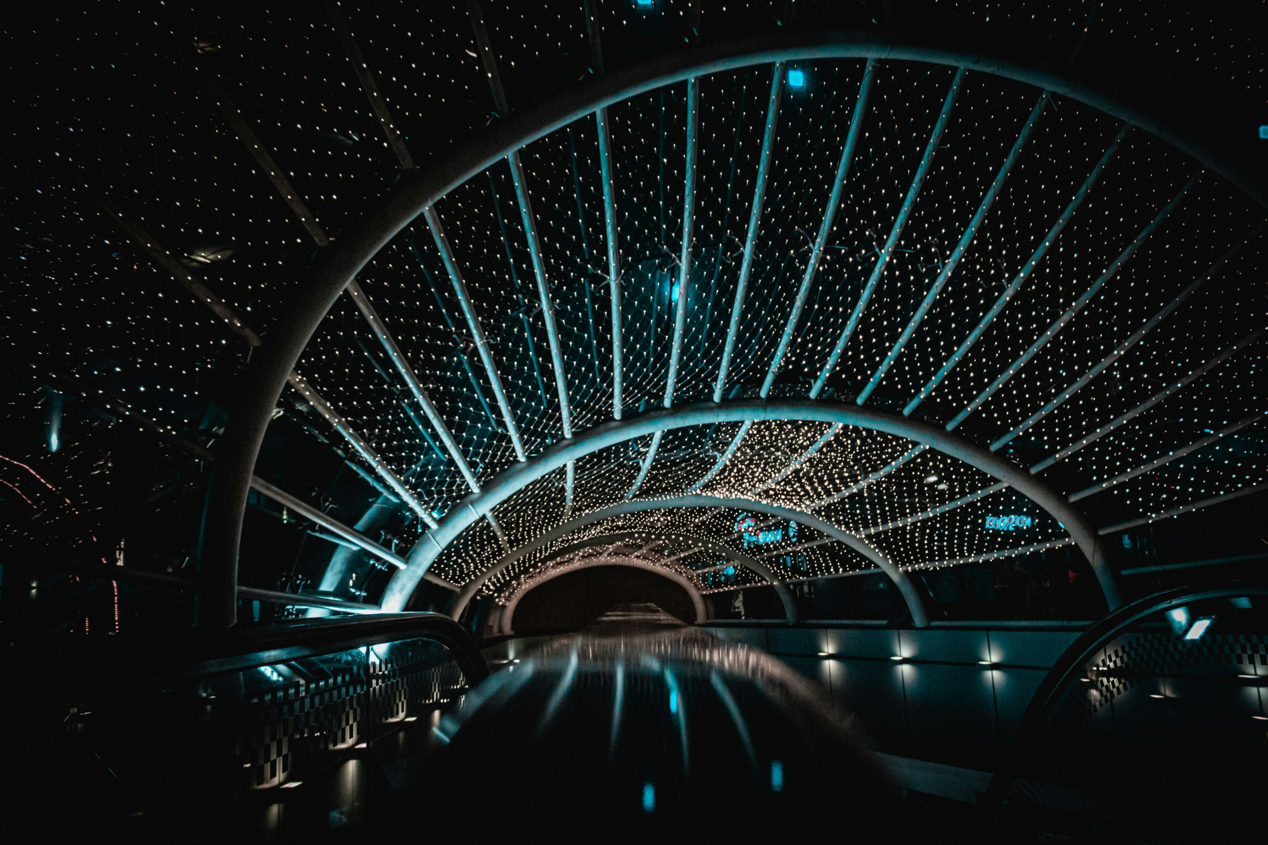 a dark tunnel with a light at the end