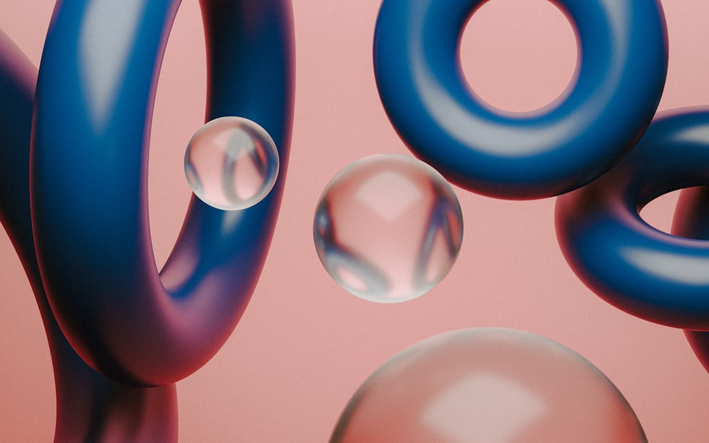 a group of soap bubbles floating on top of each other