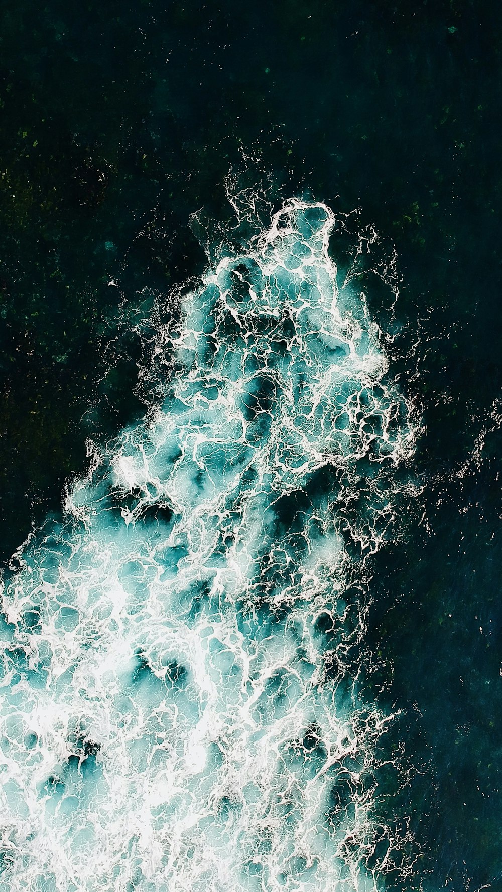 an aerial view of a body of water