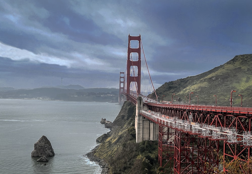 a view of the golden gate bridge over the ocean