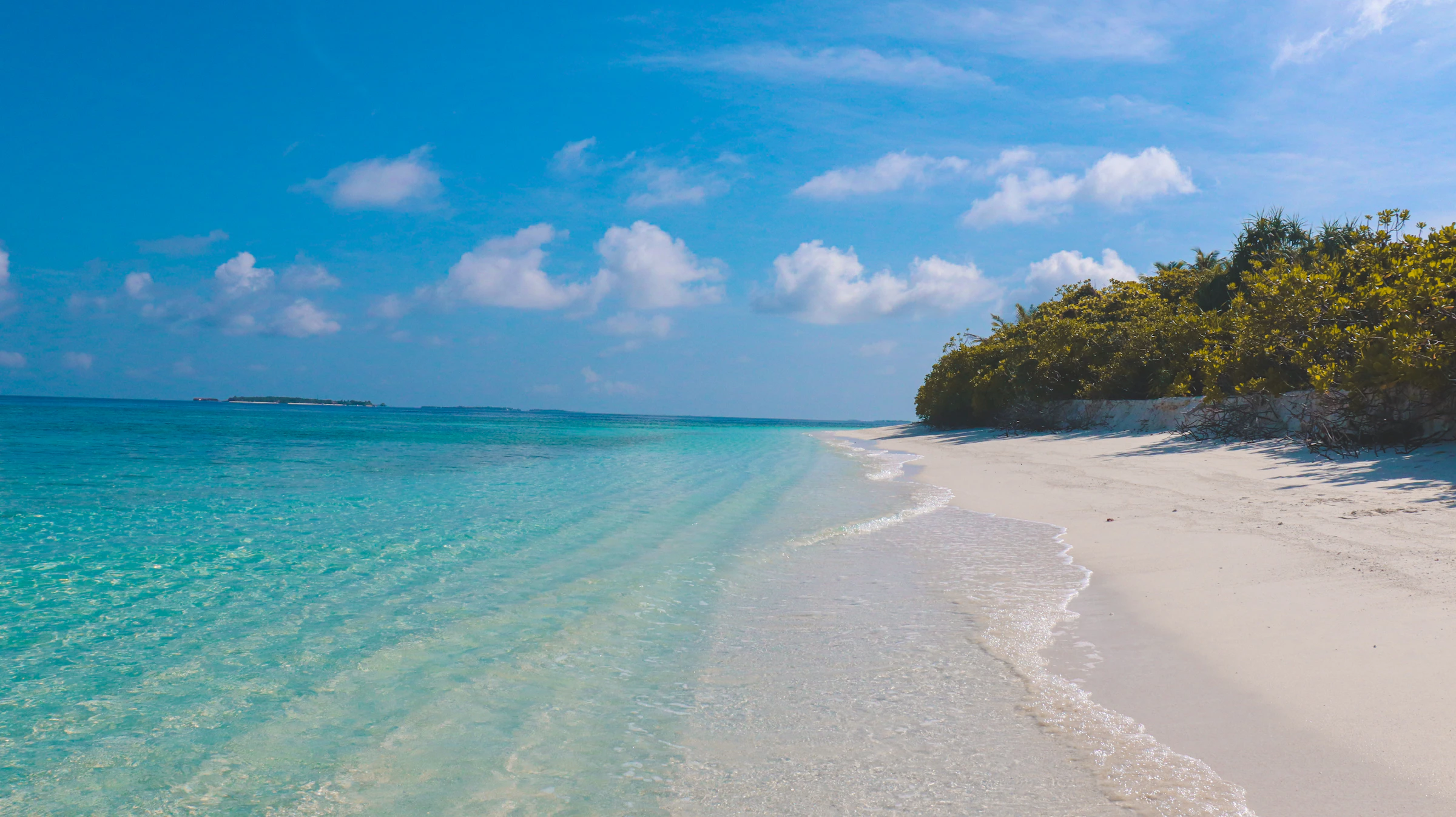 Turquoise water along a tropical coastline