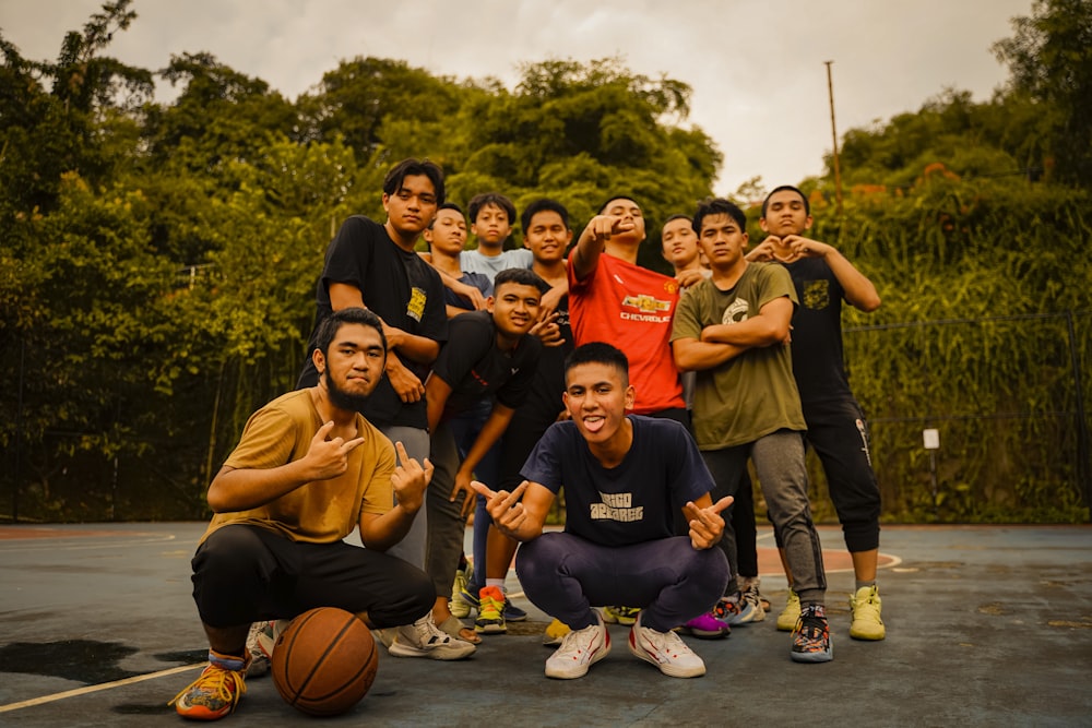 a group of young men posing for a picture