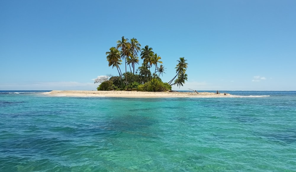 a small island in the middle of the ocean