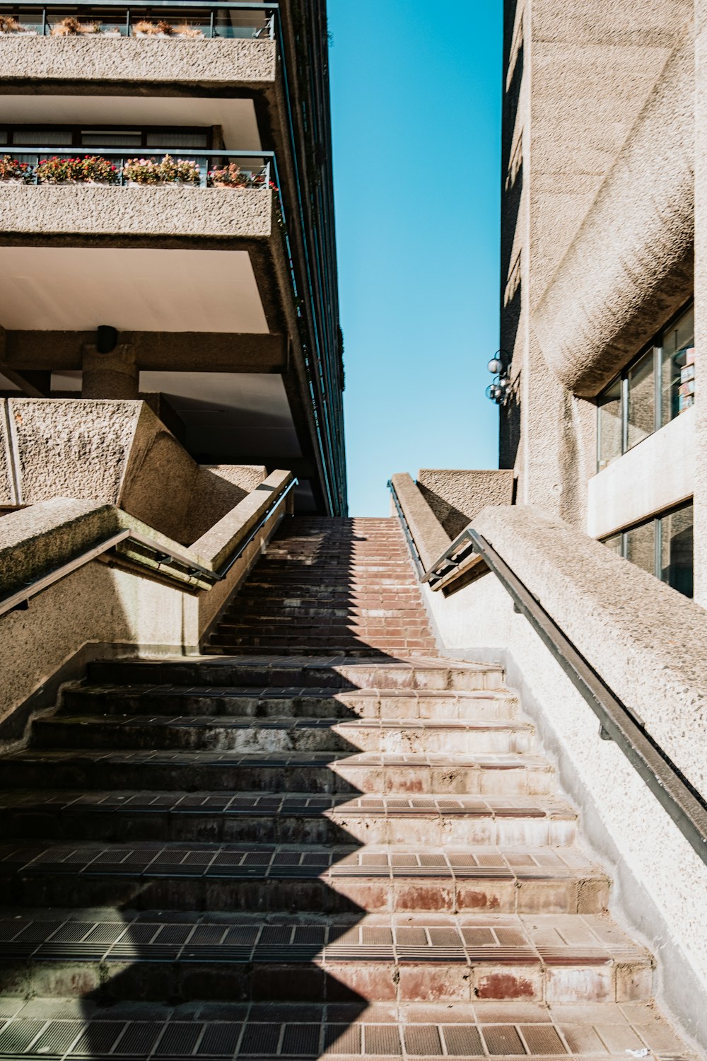 a set of stairs leading up to a building