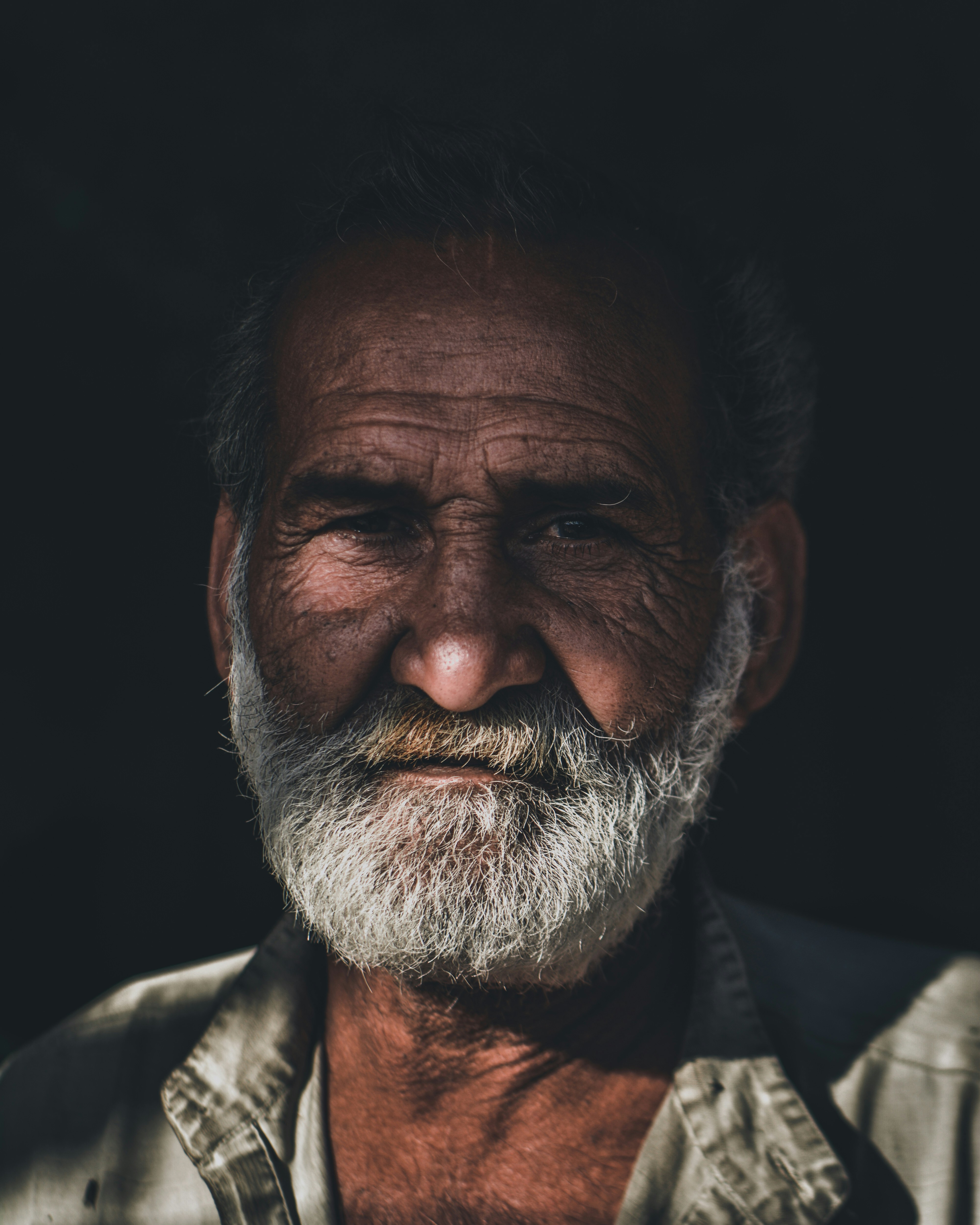 a man with a white beard and a white beard