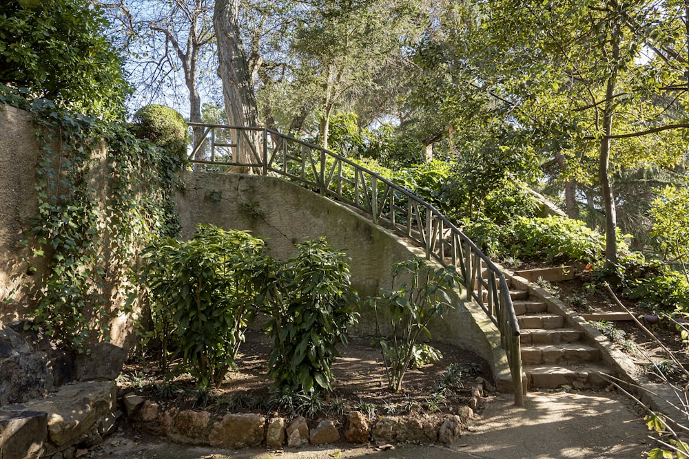 a set of stairs leading up to the top of a hill