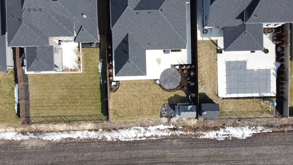 a bird's eye view of a house from above