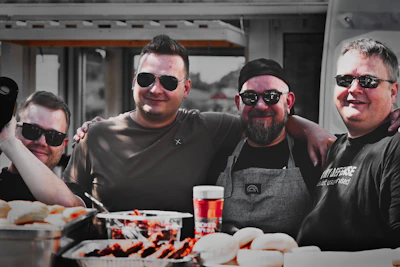 a group of men standing next to each other