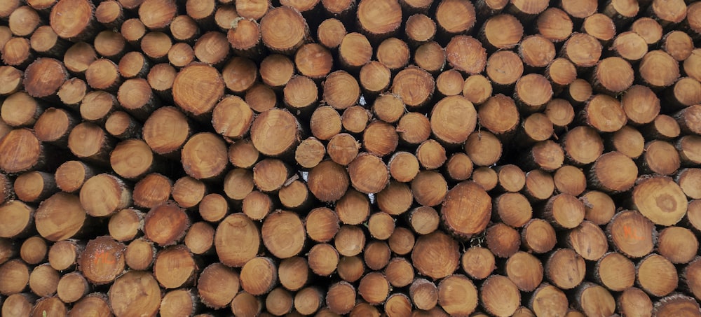 a pile of logs stacked on top of each other