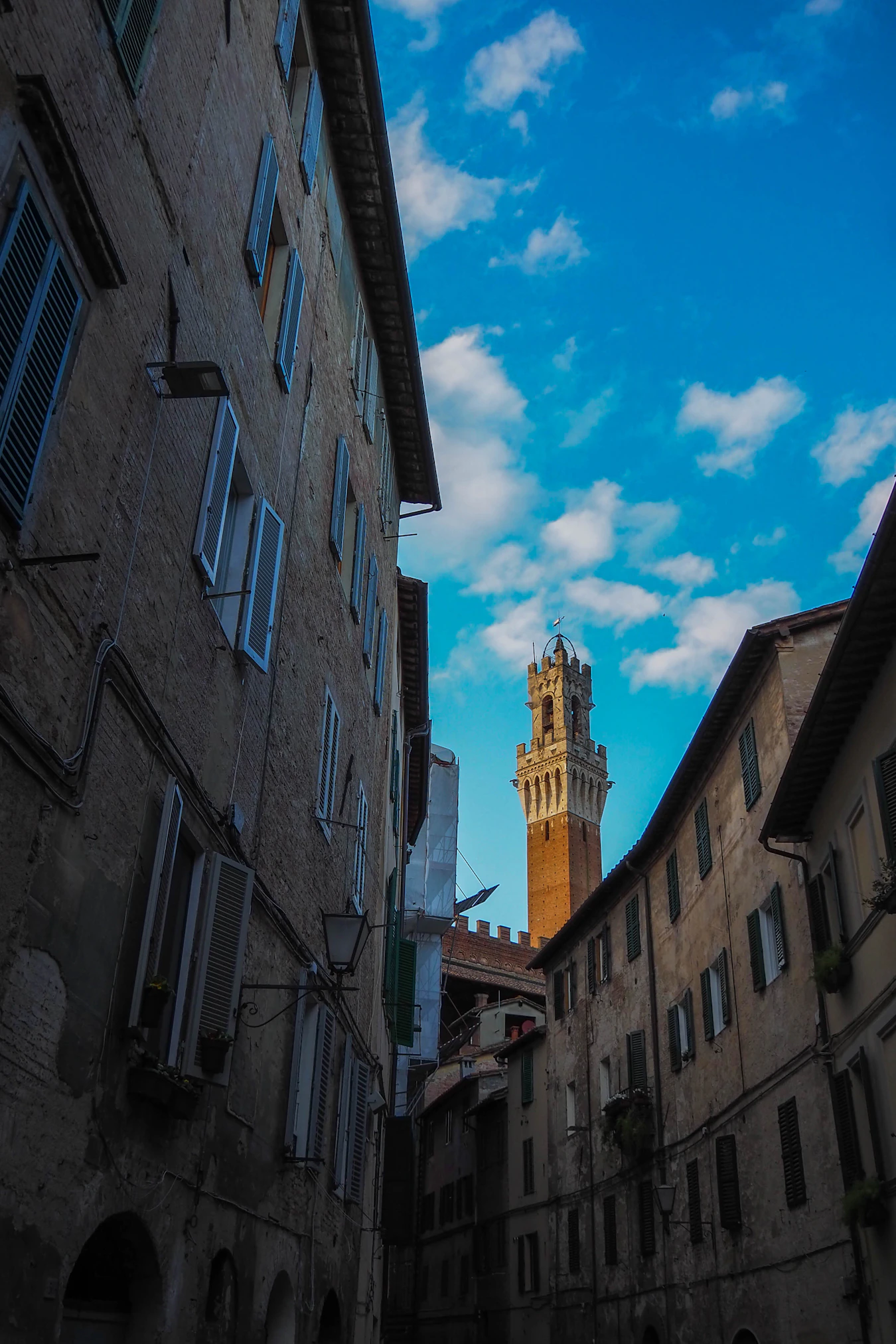 De Torre del Mangia boven de daken van Siena