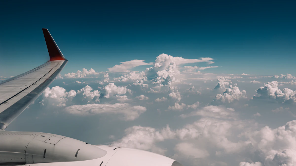 Aircraft wing above the clouds