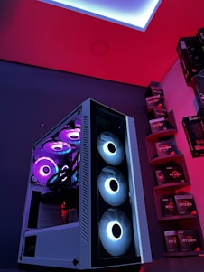 A vibrant gaming setup showcasing high-performance PC components.