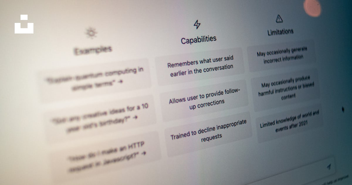 A computer screen with a bunch of words on it photo – Free Chatbot ...