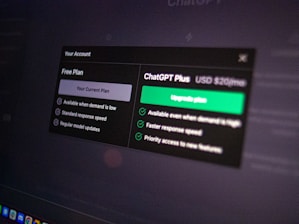 a computer screen with a chatoff plus user interface