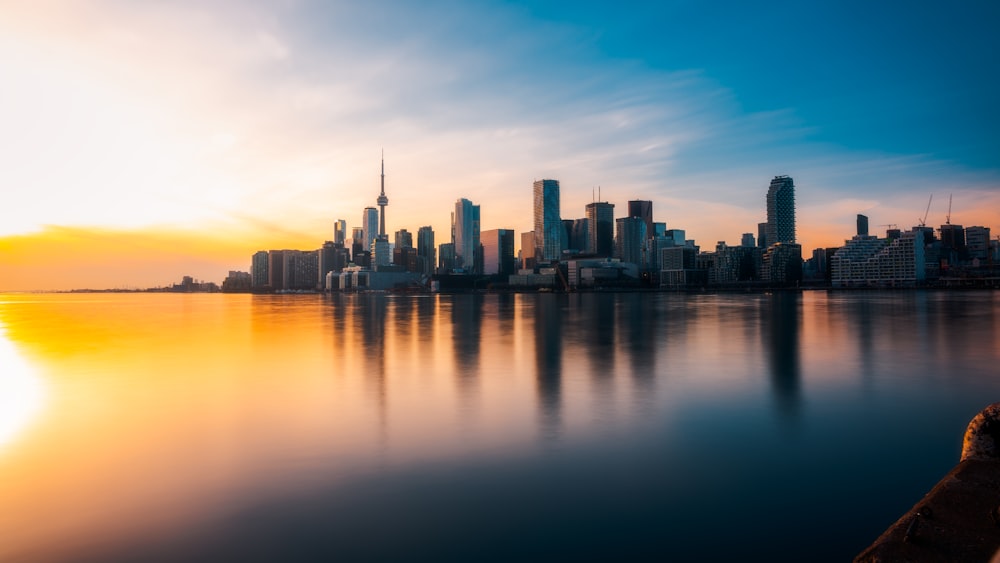 a view of a city from across the water