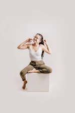 A smiling person feeling relieved after an online psychological session