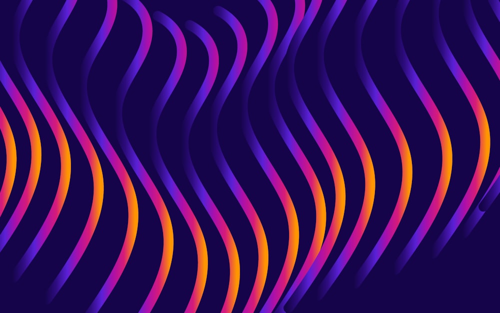 a purple background with wavy lines