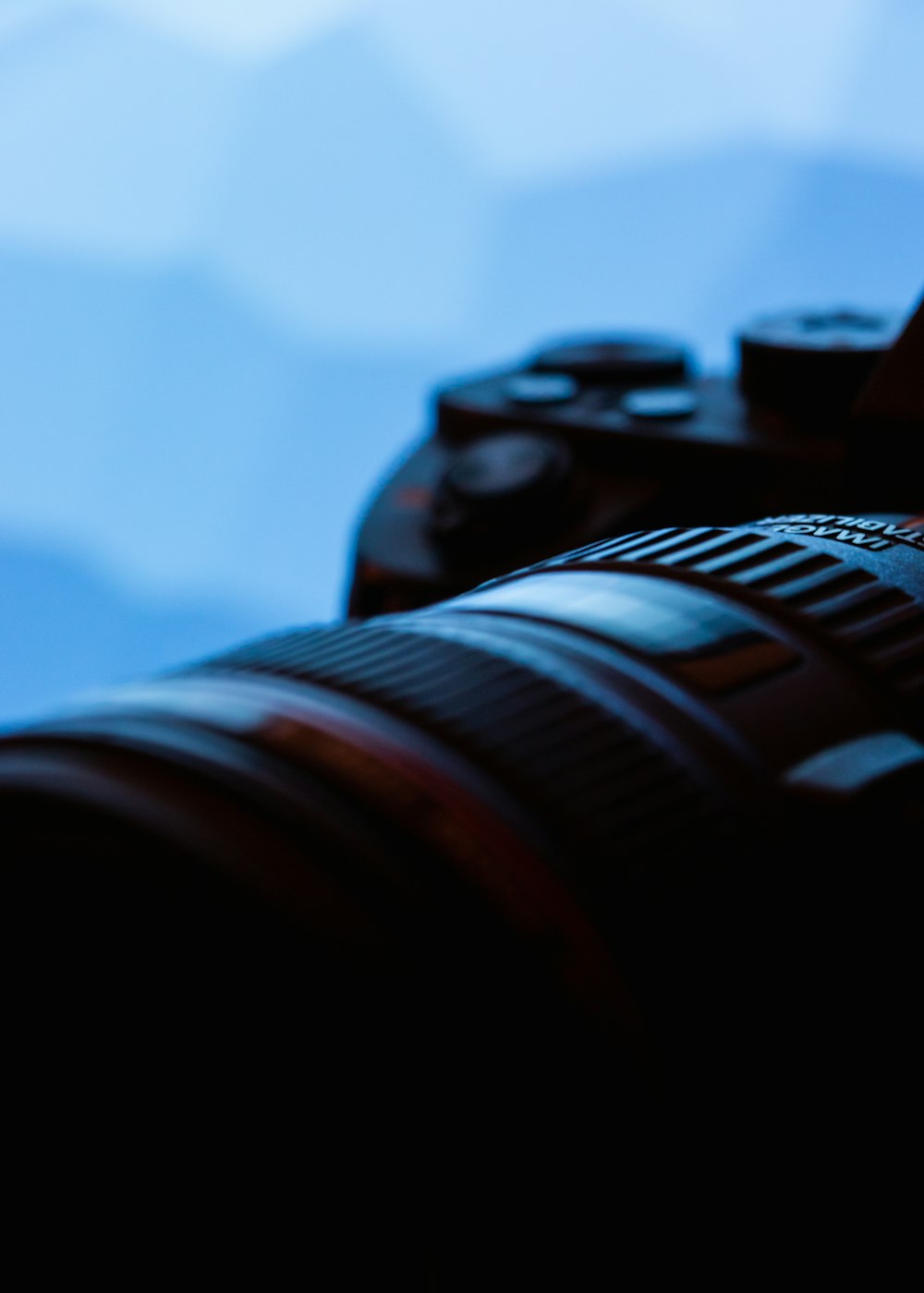 a close up of a camera with a blurry background