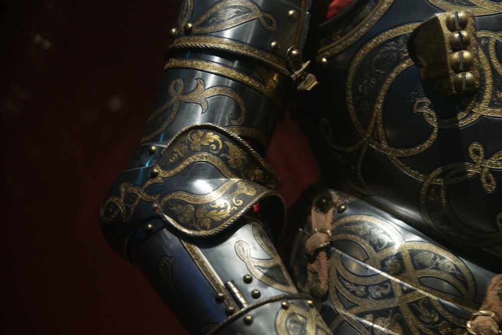 a close up of a suit of armor