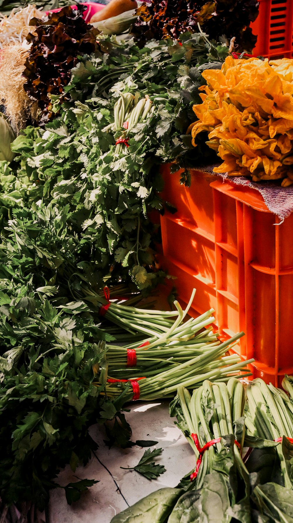 a bunch of vegetables that are on a table