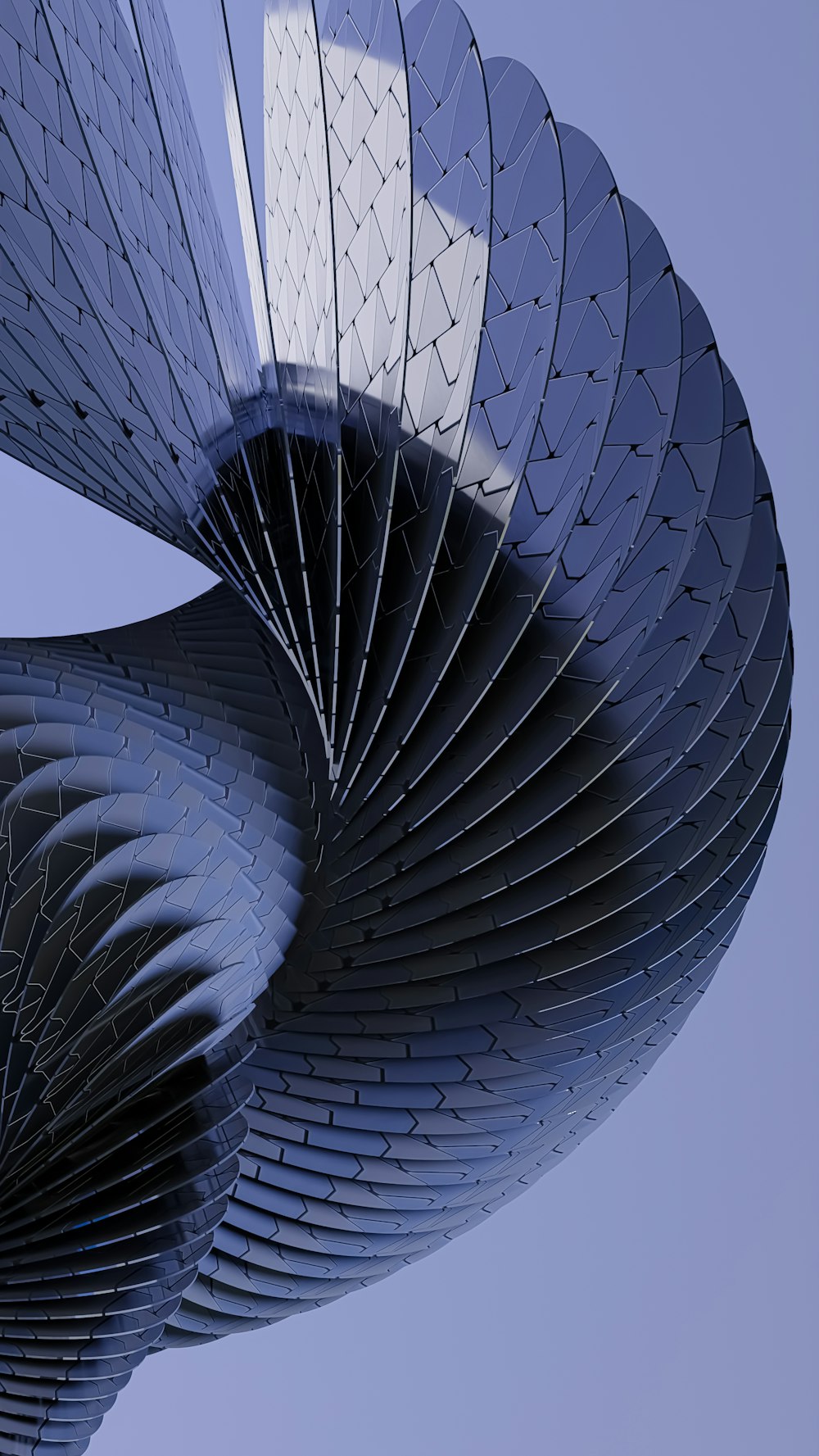 a close up of a building with a blue sky in the background