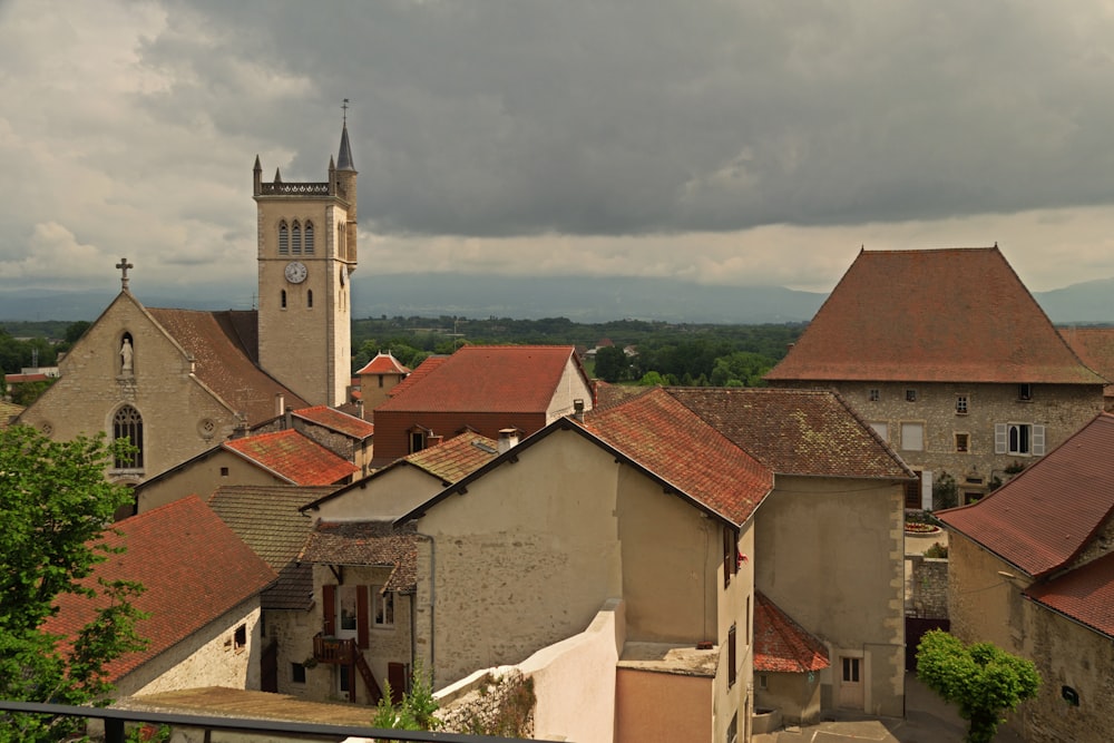 a view of a town from a balcony