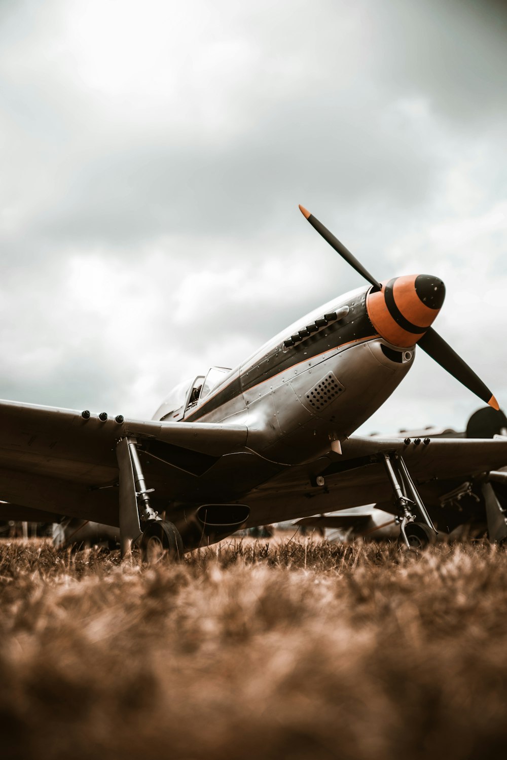 Un petit avion assis au sommet d’un champ couvert d’herbe