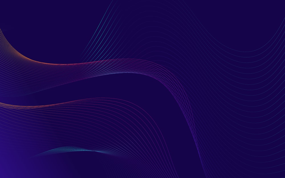 a purple background with wavy lines