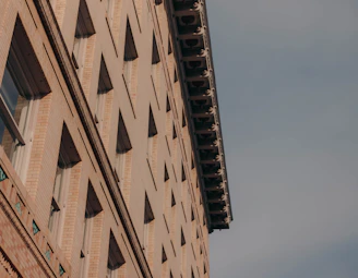 Close-up of brickwork and architectural details on a newly built residential building