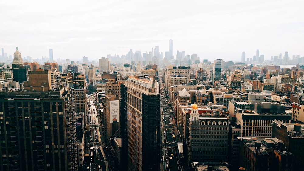 a view of a city from the top of a building