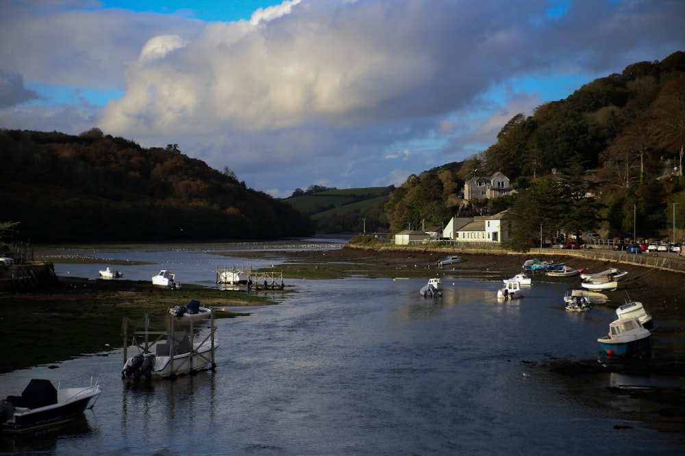 a body of water filled with lots of boats