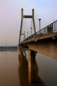 a bridge spanning over a body of water