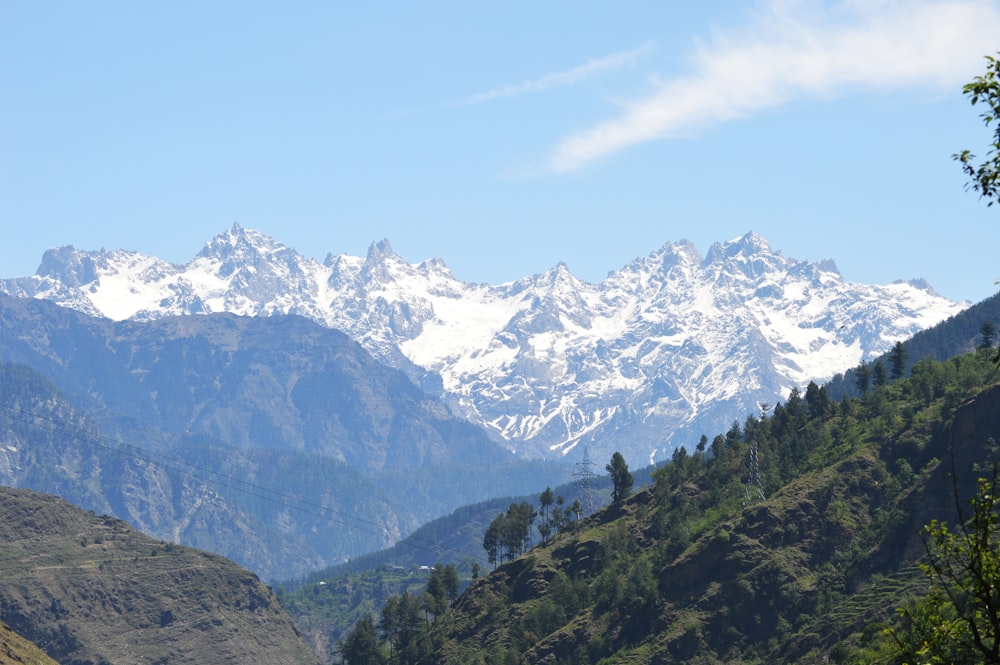 a view of a mountain range from a distance