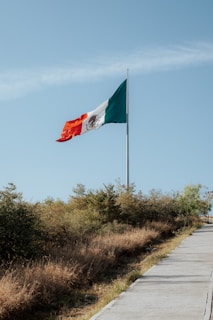 a flag flying on top of a flag pole