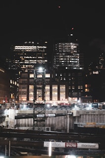 A night shot capturing illuminated construction progress at one of Arxco's major projects.