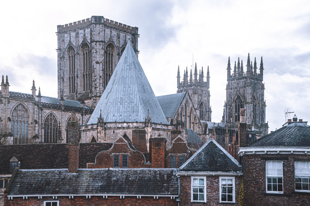 a view of a cathedral from across the street