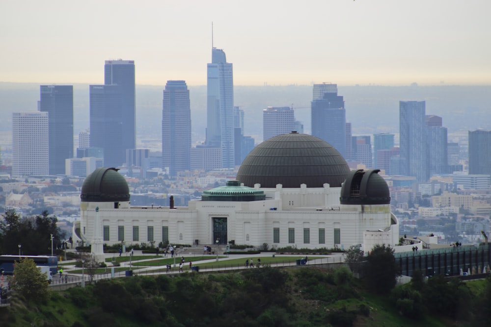 a view of a city from a hill