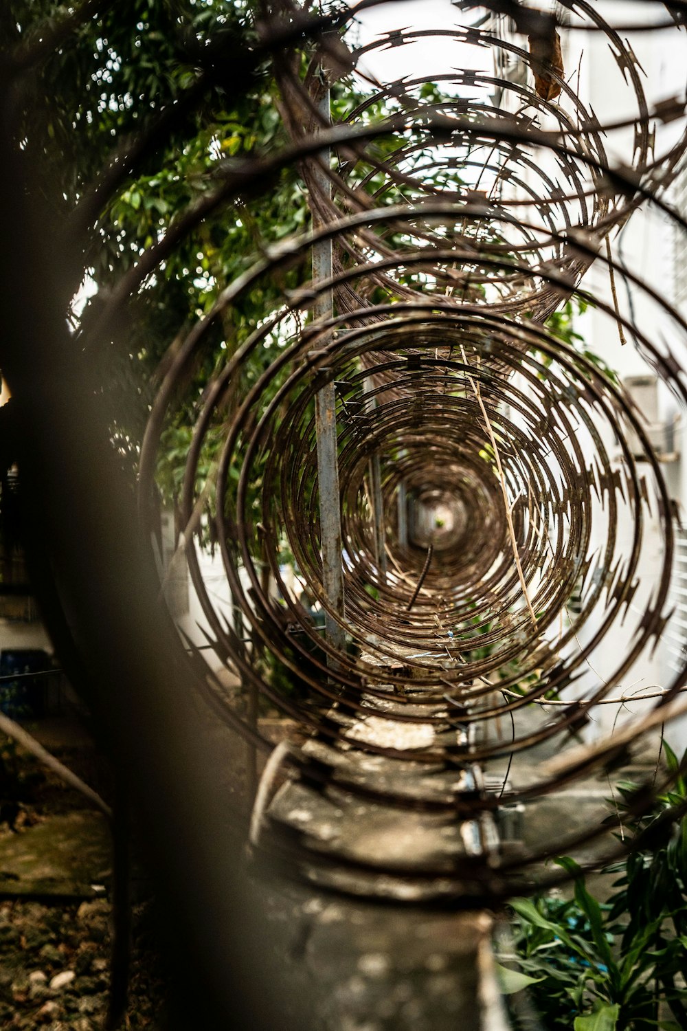 a close up of a bunch of metal wire