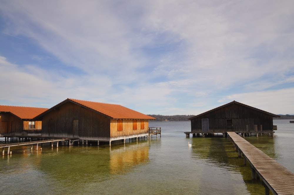 a body of water that has some houses on it