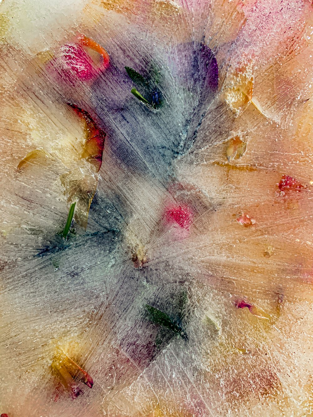 a close up of a flower on a white surface